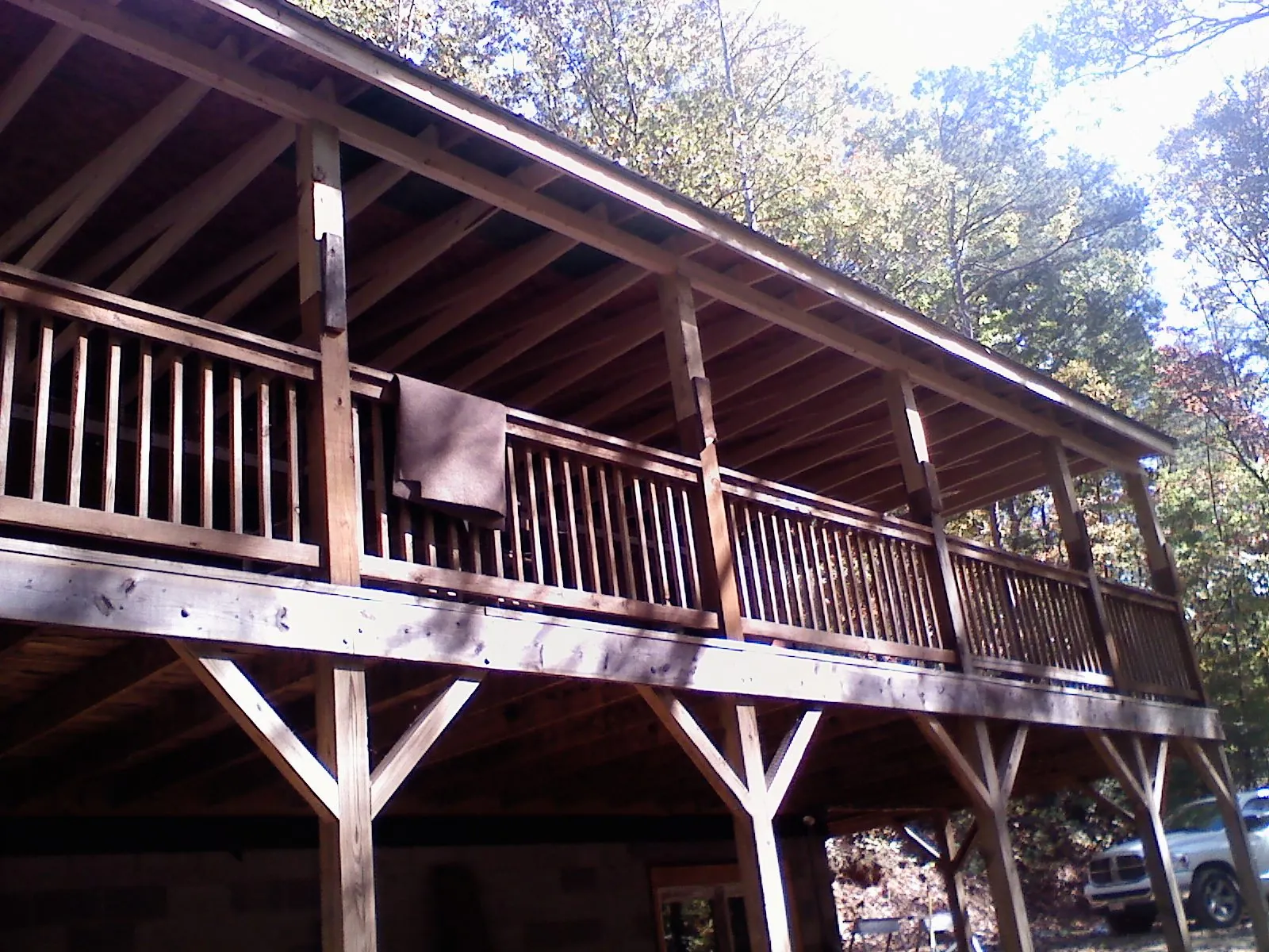 Timber framing under a new elevated porch and deck — Roof Leak Repair in Katy by Roofing Brothers